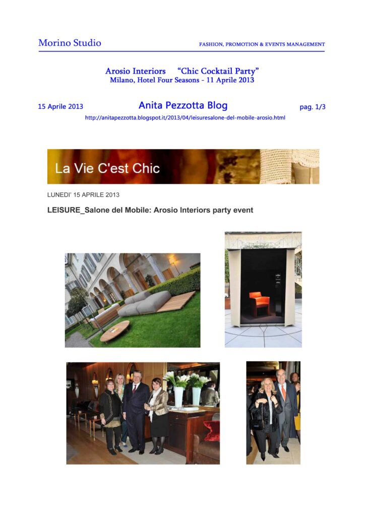 Anita Pezzotta Blog 15-04-2013