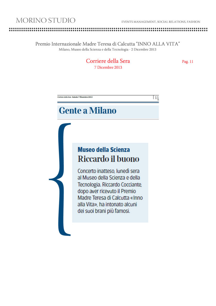 Corriere della Sera 07 -12-2013