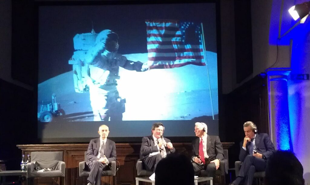 Giovanni Caprara, Fiorenzo Galli, Eugene Cernan, Stephen Urquhart