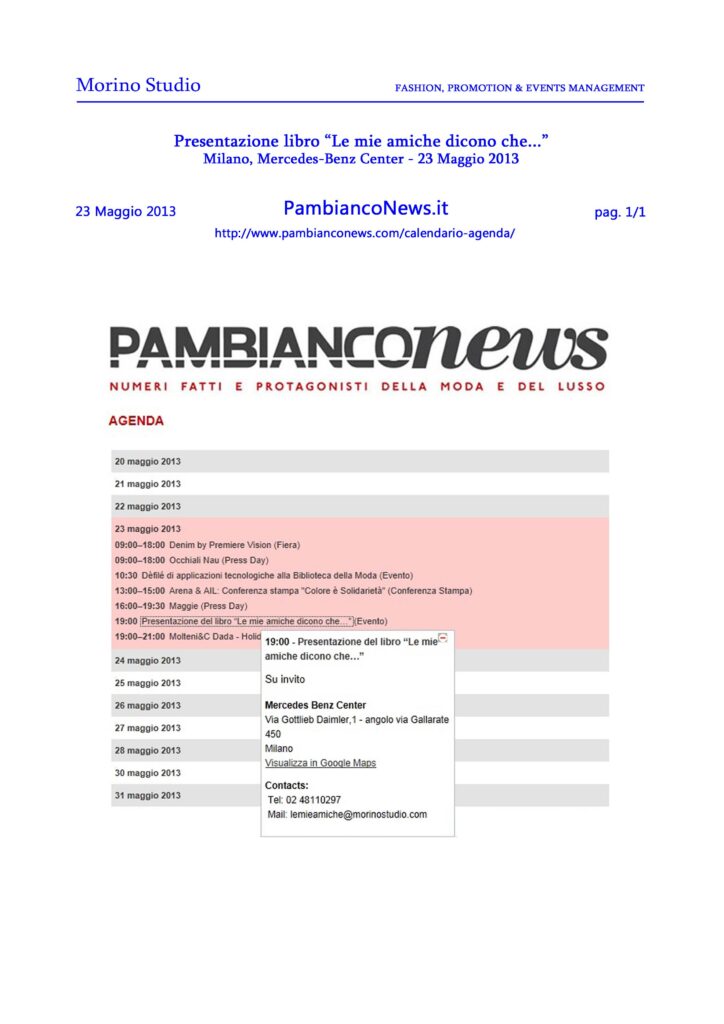 PambiancoNews.it Agenda 23-05-2013