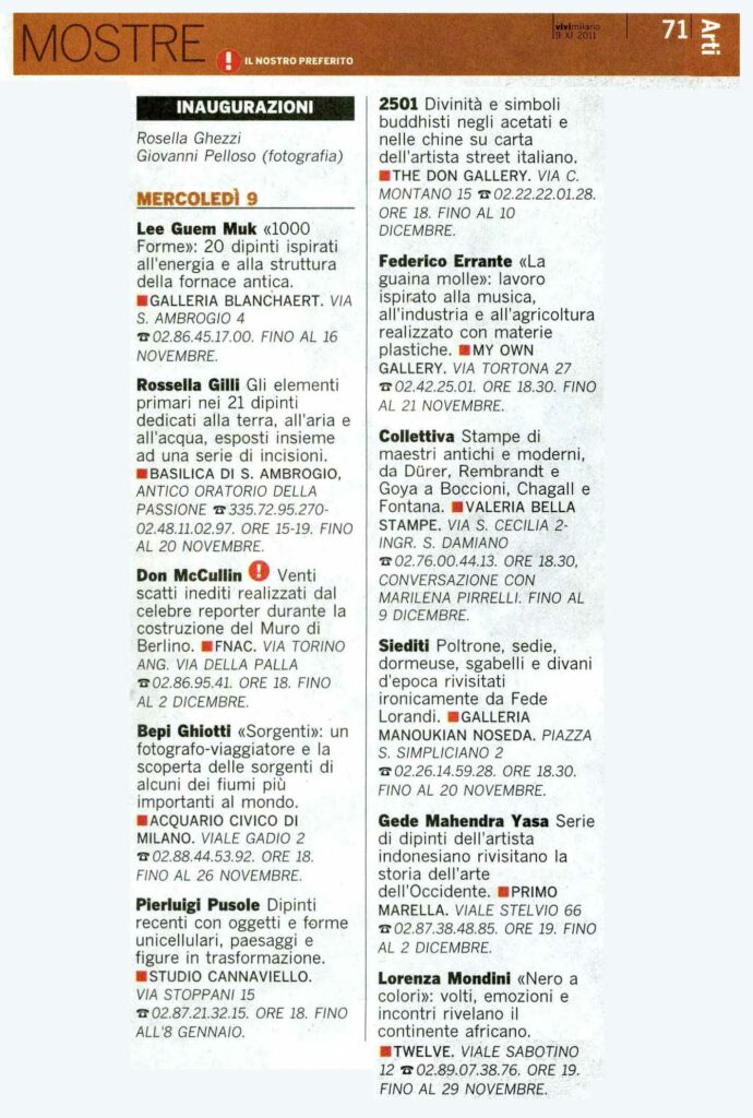 ViviMilano Corriere della Sera 09-11-2011