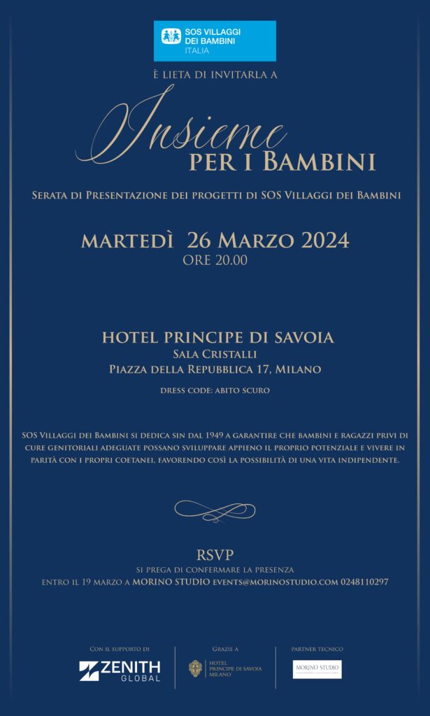 SOS Villaggi dei Bambini - Charity Dinner - 26 Marzo
