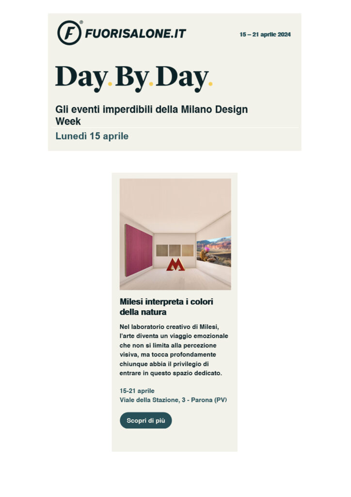 Fuorisalone - Day by Day Newsletter
