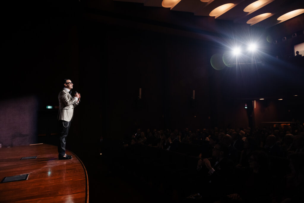 Fabrizio Zampetti sul palco 