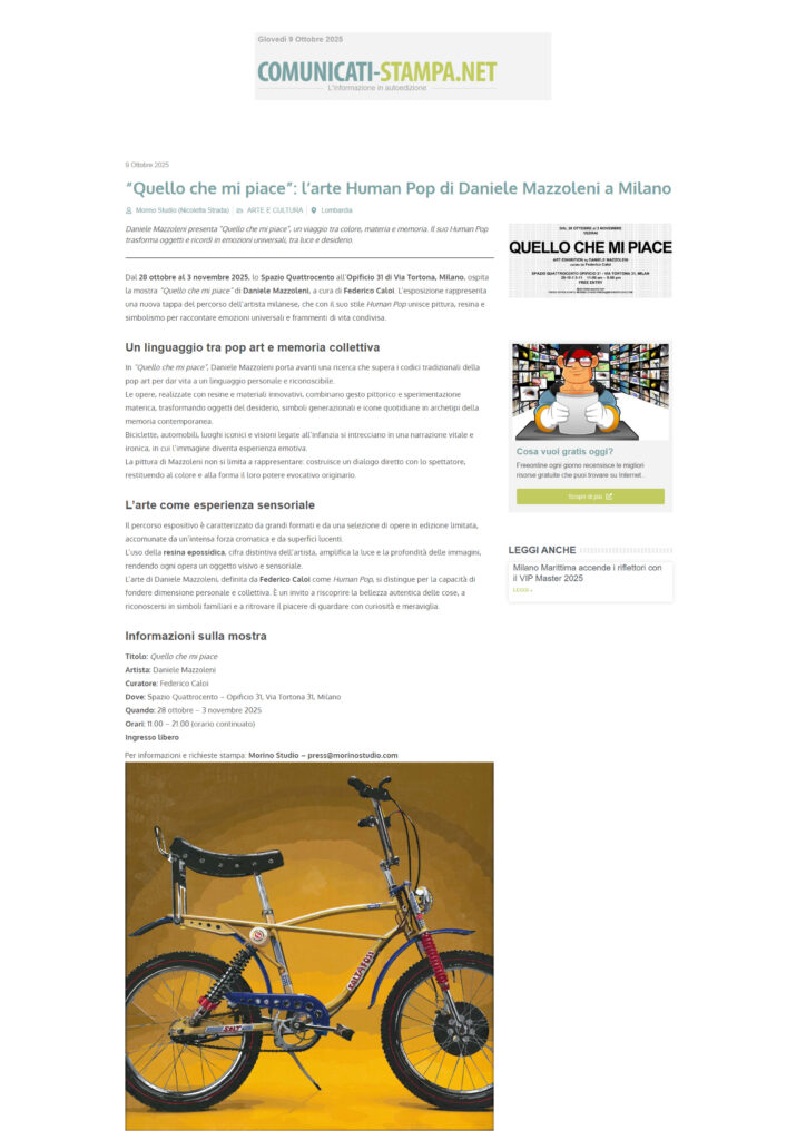 Comunicati-stampa.net 09-10-2025